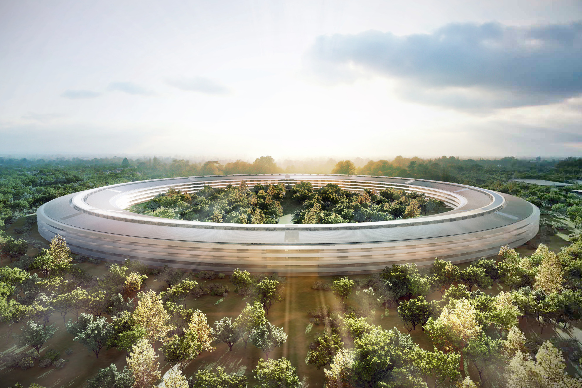 Un’astronave? No, è la nuova sede di Apple
