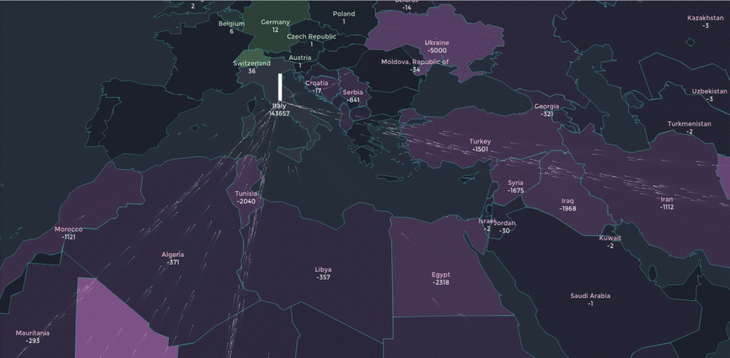 Mappa migranti infografica