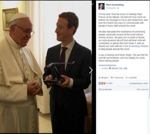 Mark Zuckerberg e il Papa