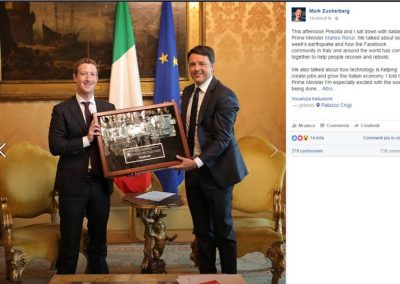 Mark Zuckerberg e Matteo Renzi