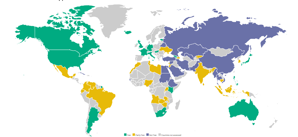 Freedom House: la mappa della libertà su Internet nel mondo – infografica
