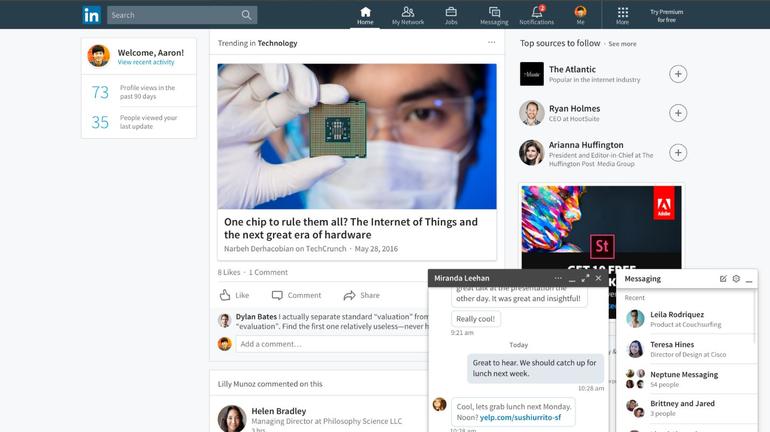 linkedin design desktop