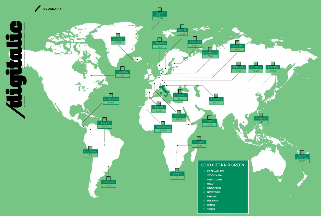 Paesi più green del mondo mappa