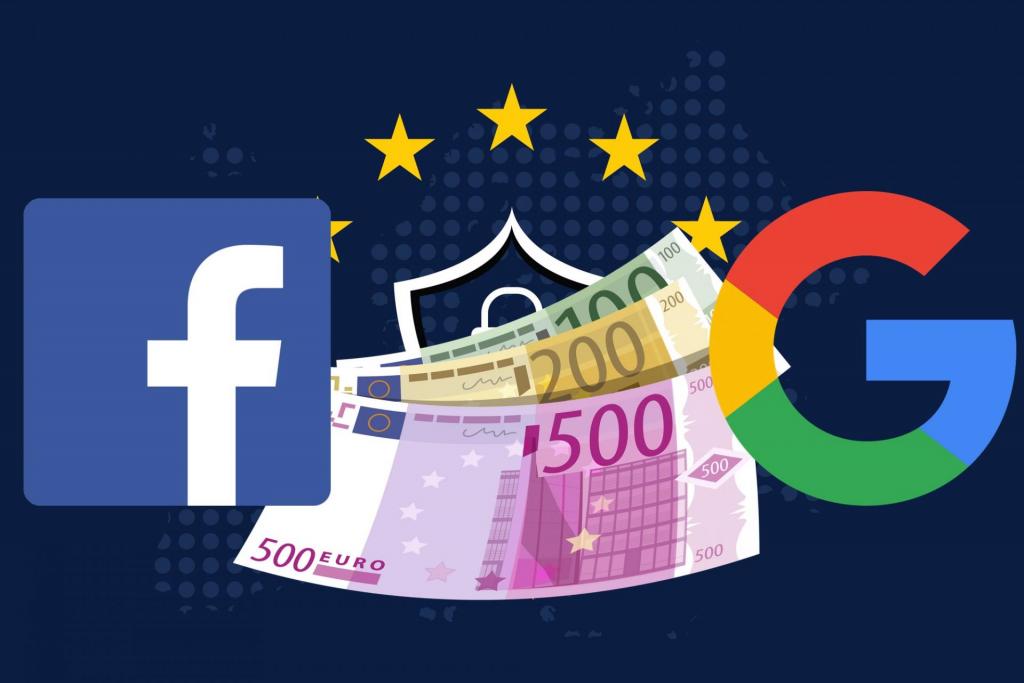 GDPR rischio multa Google e Facebook