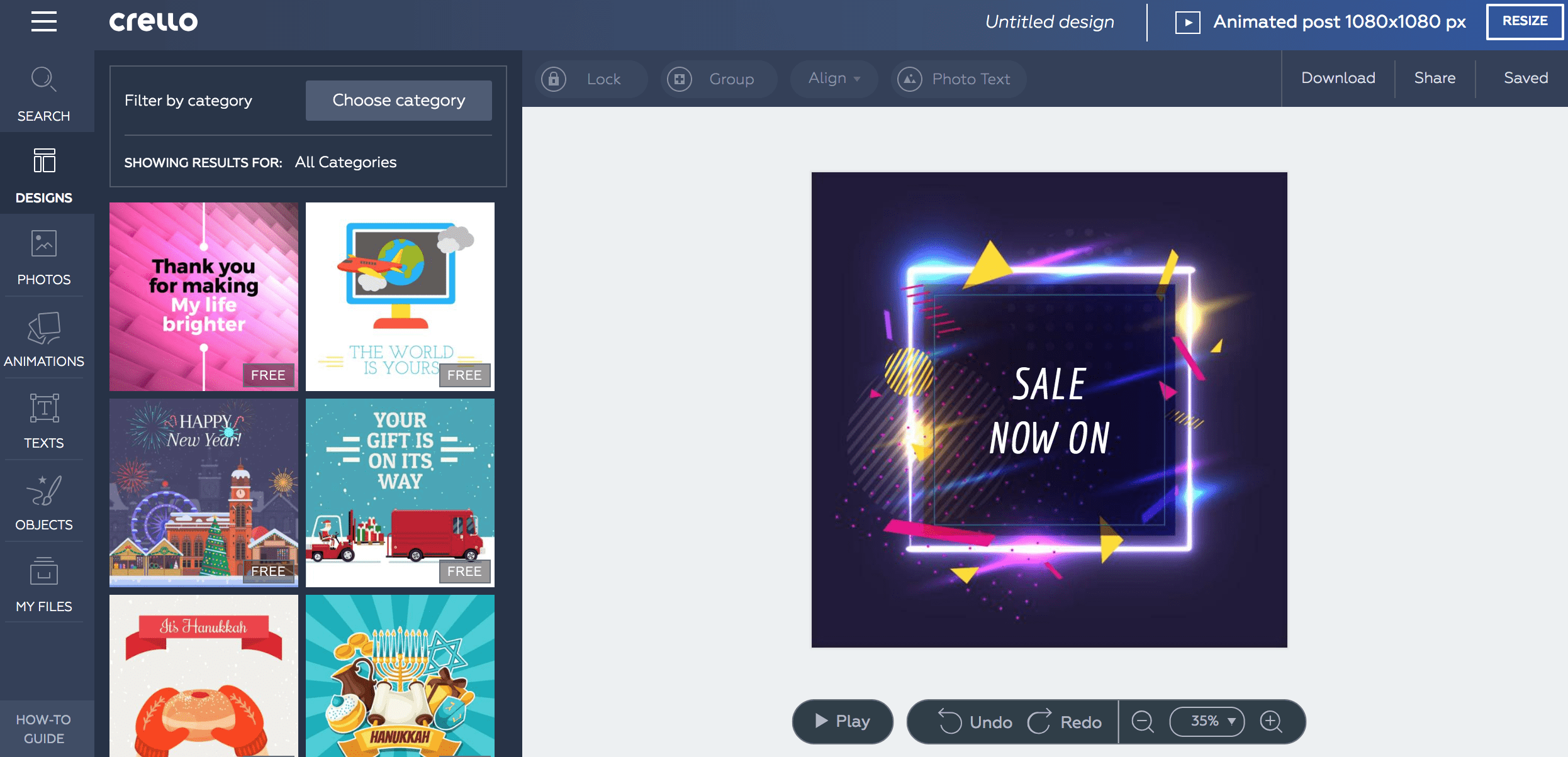 Crello: la progettazione grafica online diventa animata, nuovi tool