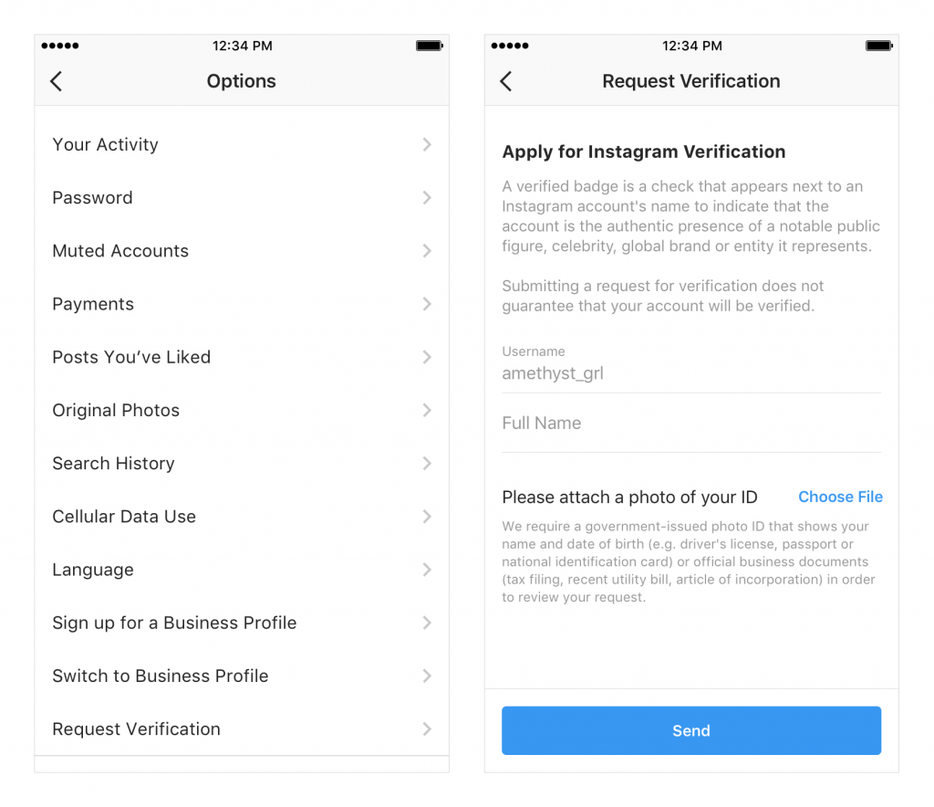 account verificato Instagram