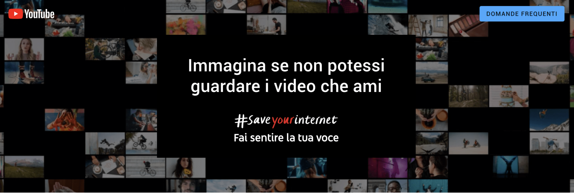 YouTube crea #SaveYourInternet contro la legge EU sul Copyright e scrive a tutti gli utenti