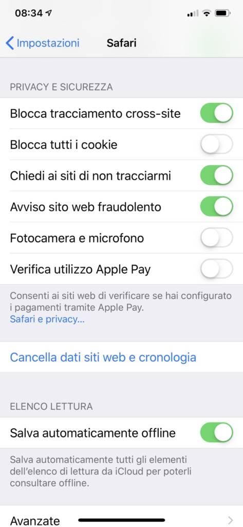 sicurezza e privacy iphone