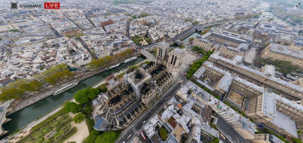 Notre Dame Drone video 360 gradi