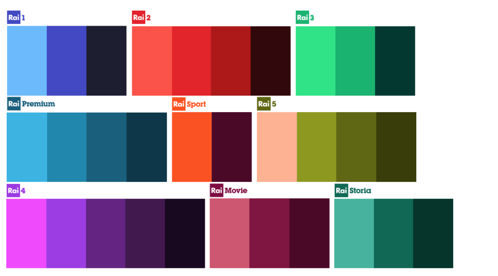 rebranding rai: palette nuovo logo