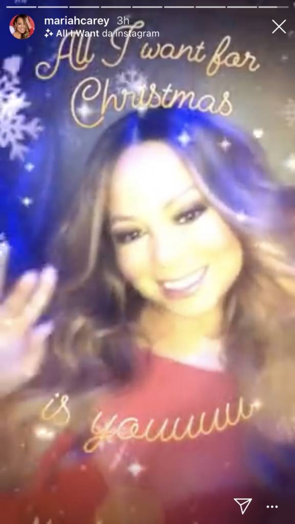 All I want for Christmas filtro Instagram per le Storie