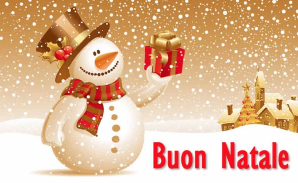 Auguri di Buon Natale pupazzo di neve