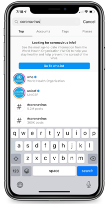 instagram informazioni accurate su coronavirus