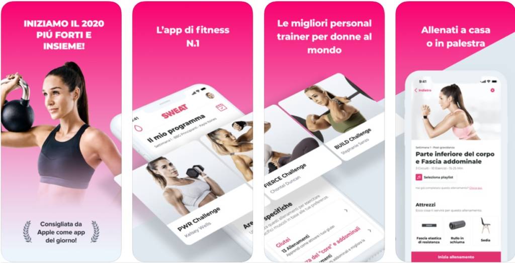 app fitness gratis per allenarsi a casa SWEAT