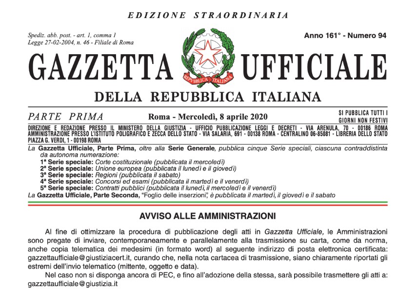 decreto liquidità gazzetta ufficiale 8 aprile