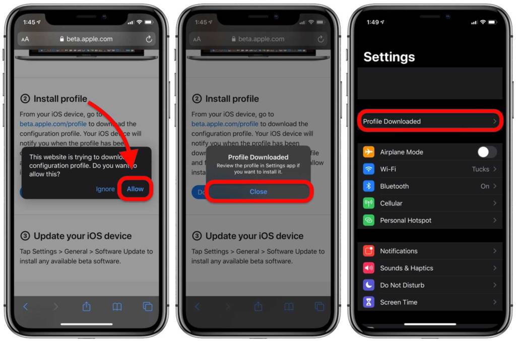iOS 14 download certificato