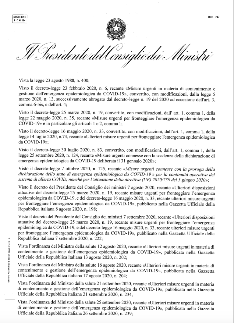 Nuovo Dpcm anticovid queste le regole per la lotta alla diffusione Covid