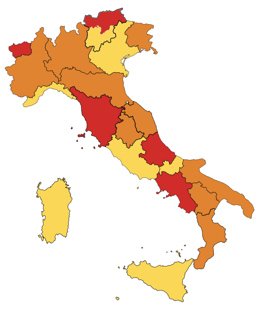 Zone Rosse Arancioni Gialle aggiornate