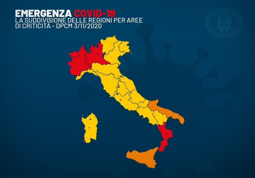 Zone Rosse- Zone Arancioni- ZOne Gialle Mappa criteri