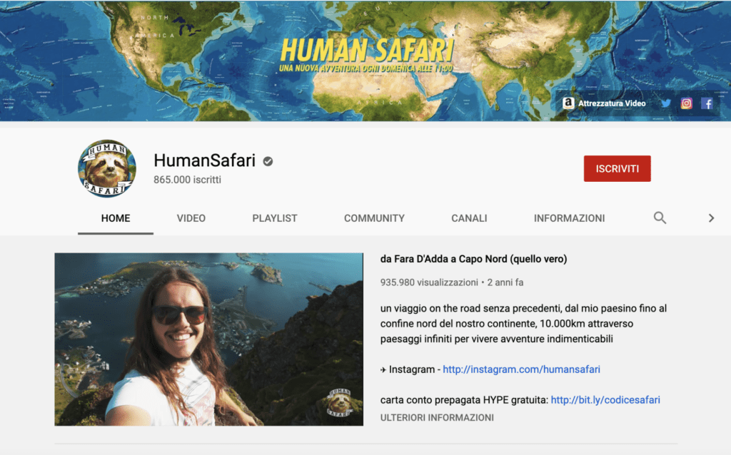 Migliori youtuber italiani Human Safari