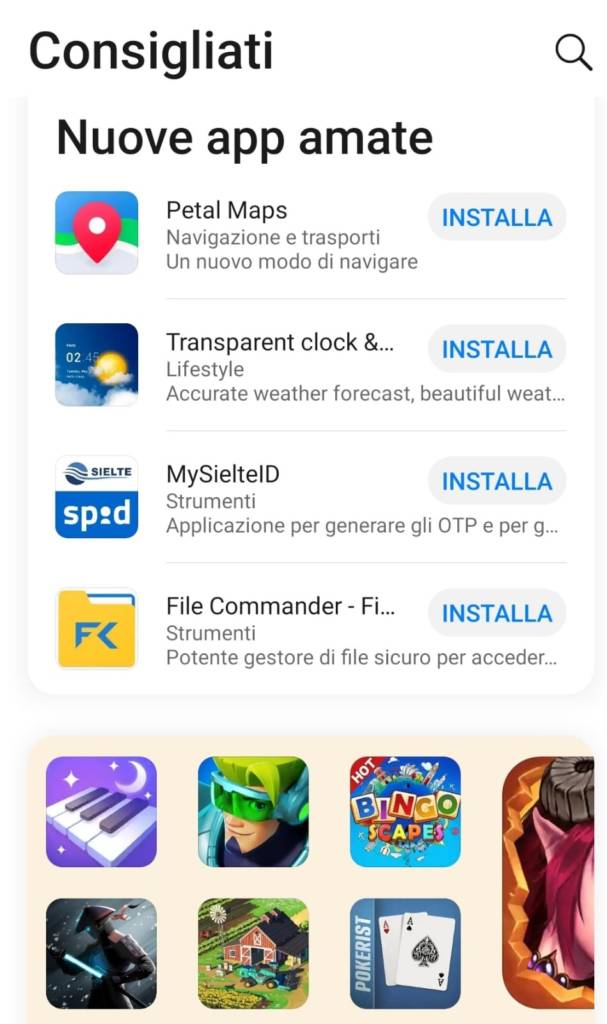 Huawei AppGallery_Nuova Interfaccia
