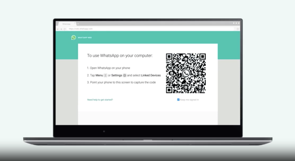 chermata iniziale WhatsApp Web