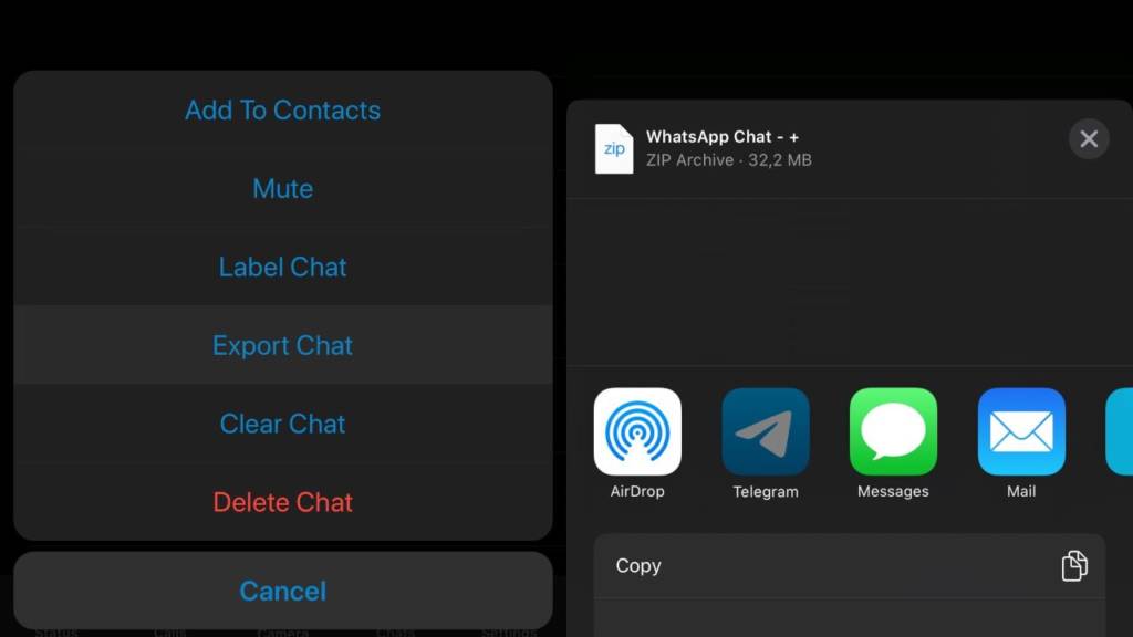 importare chat whatsapp su telegram
