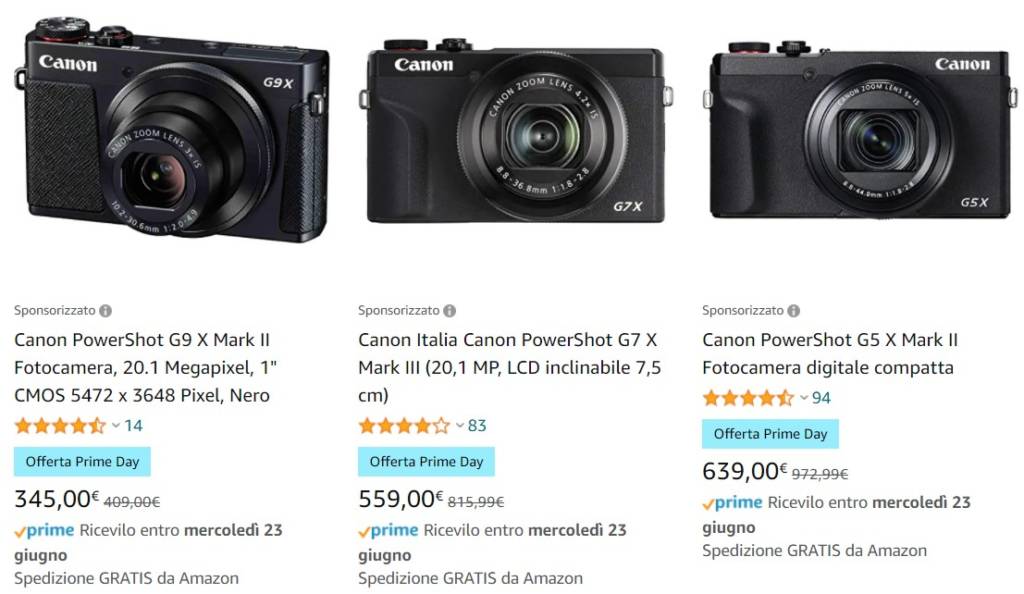 Fotocamere Canon offerta amazon prime day 2021