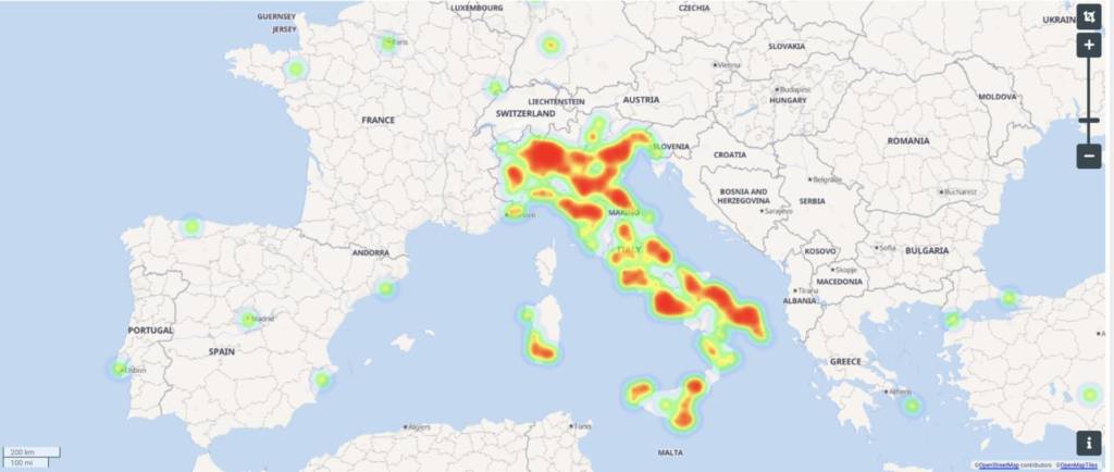 Stefania Orlando dati social mappa