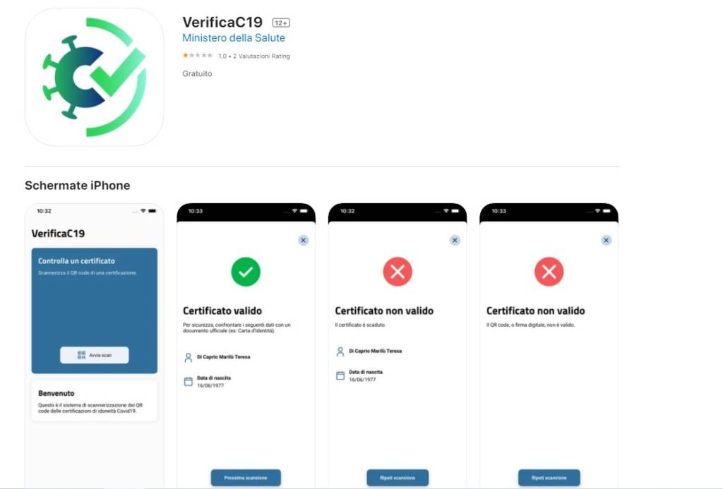 green pass app controllo