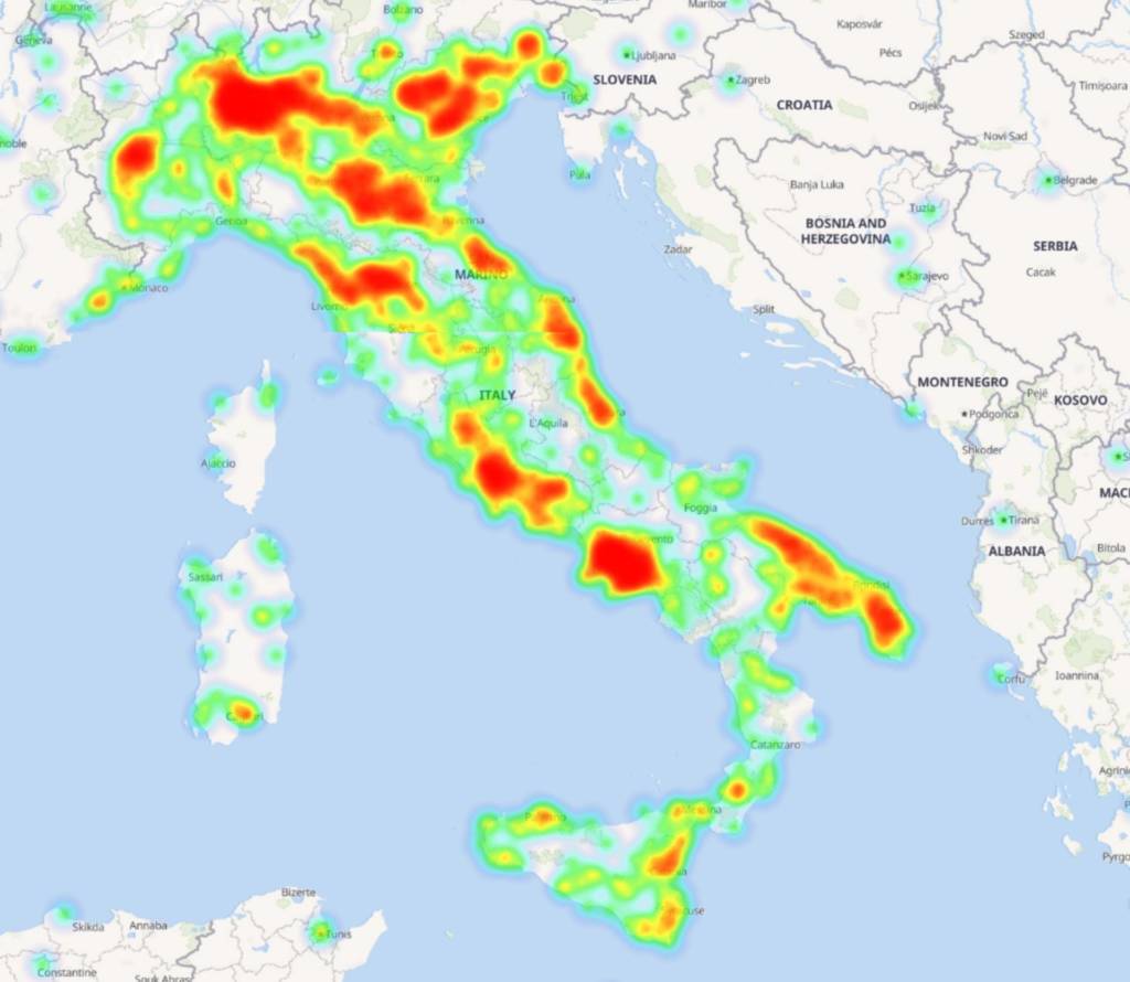 Mappa Italia Post su elezioni 