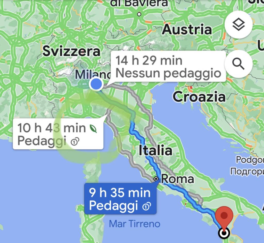 Google Maps Percorsi ecosostenibili green