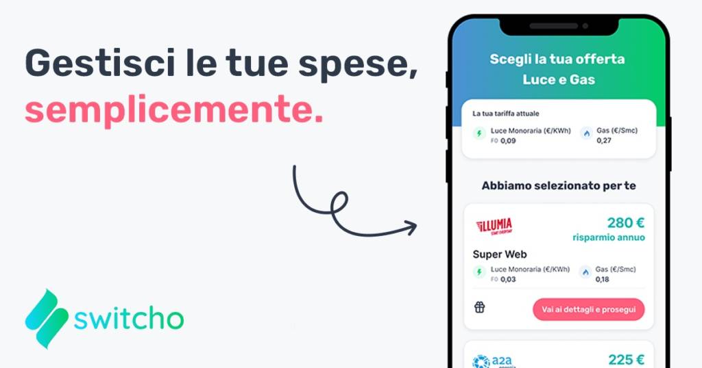 App per risparmiare sulle bollette: Switcho