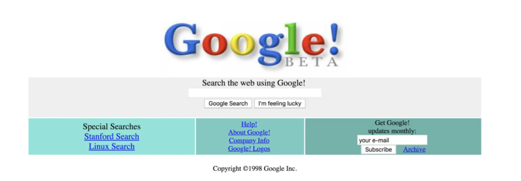 Google compie 25 anni, questa è la sua prima home page