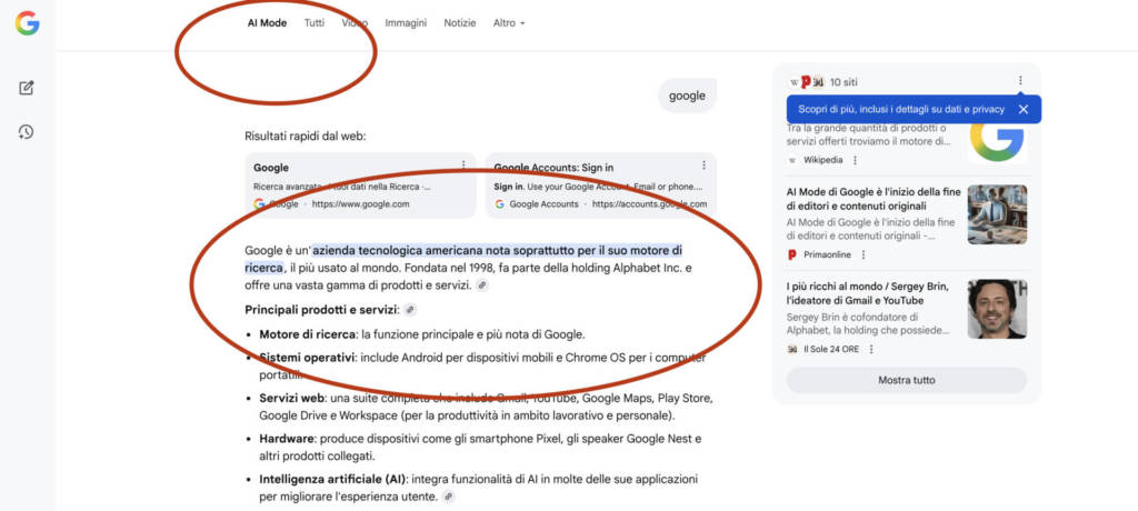 Google AI Mode in italiano, cosa succede e gli impatti